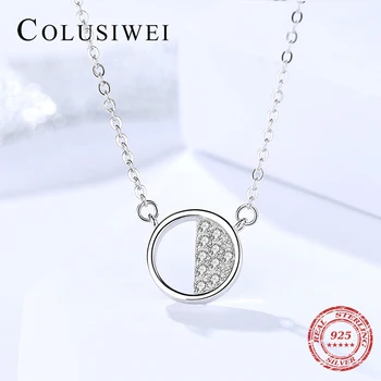 

Colusiwei Genuine 925 Sterling Silver Trendy CZ Radiant Dazzling Minimalist Pendant Necklace for Women Box Chain Necklace Gifts