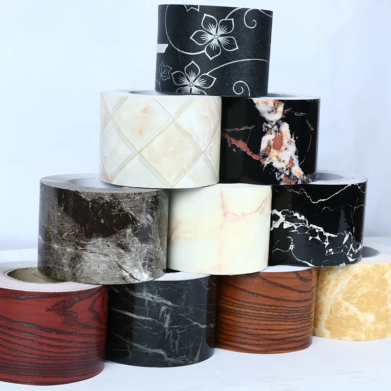 

5M waterproof Kitchen Corner tape PVC skirting baseboard wall sticker Furniture windowsill waist line mural wallpaper Home Decor