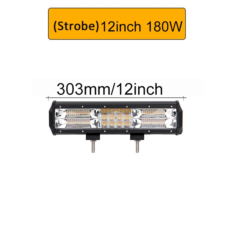Auxtings 12 дюймов 180 Вт 12 ''3 ряда Подвижный кронштейн стробоскоп Вспышка 5 моделей двойной цвет 7D светодиодный свет бар внедорожный 4x4 Автомобильный свет 12 В 24 В