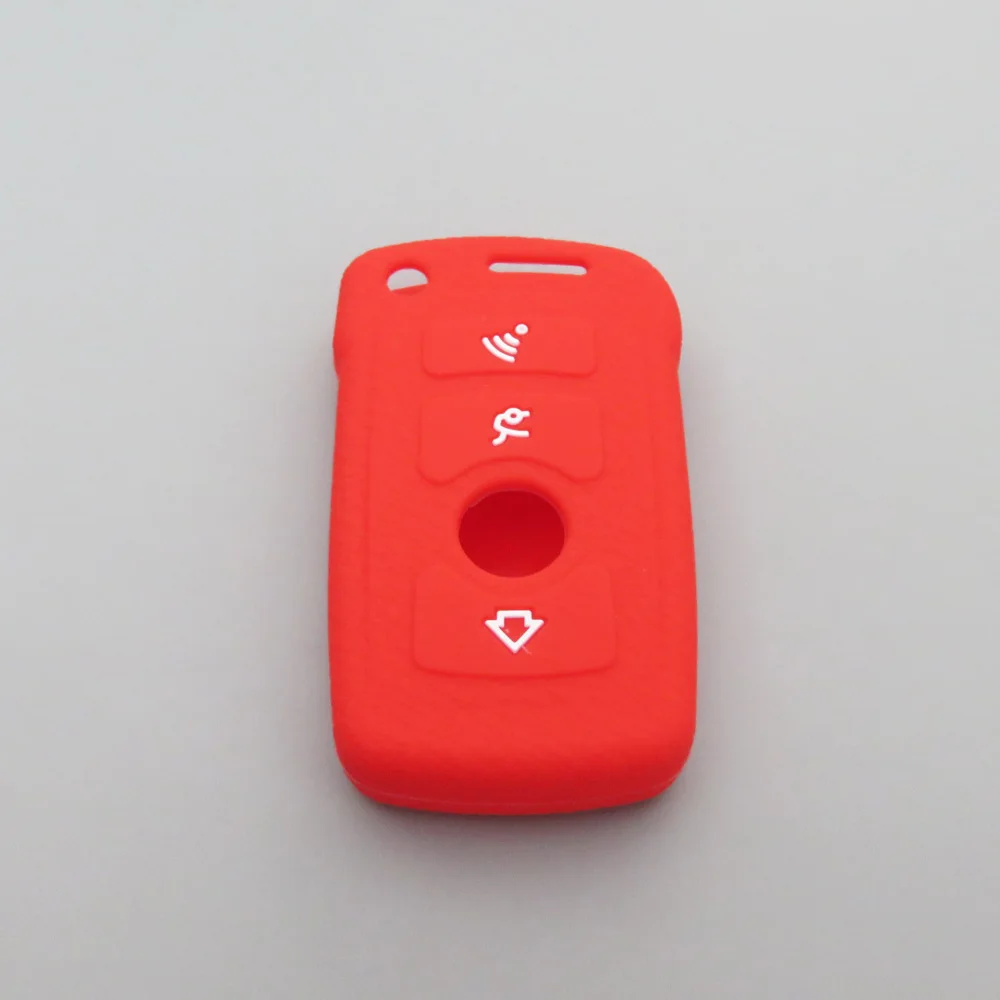 Red Silicone Case Cover For BMW 7 Series E65 E38 E39 Remote Smart Key 4 Buttons