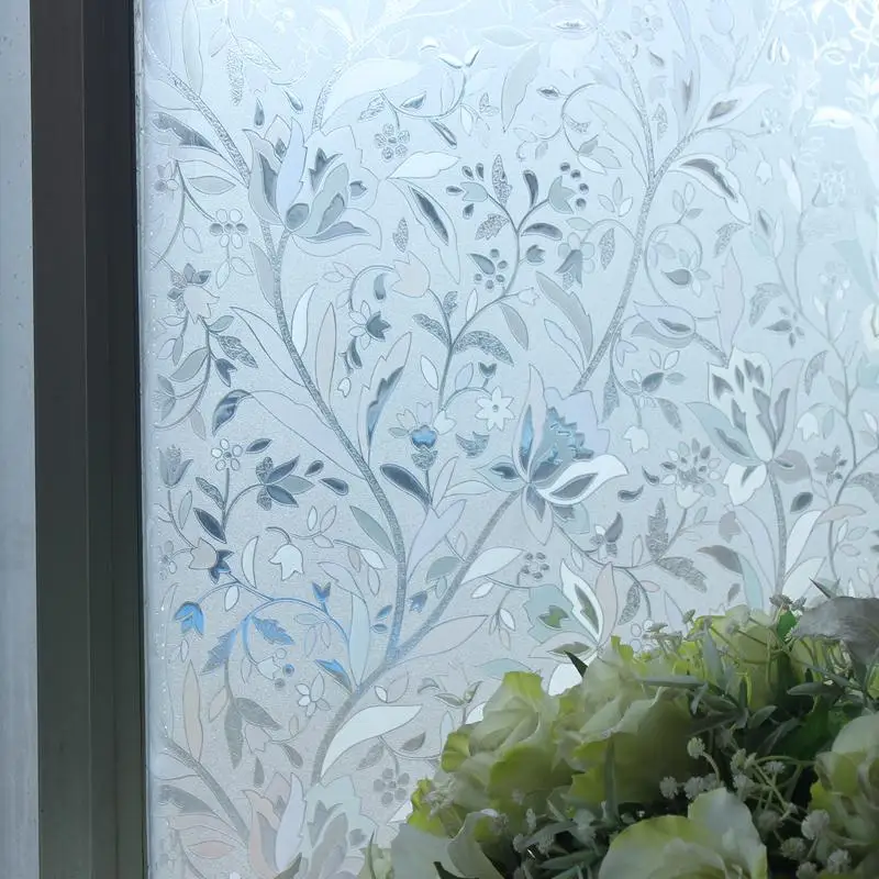 Three-Dimensional Glass Window Film Decor Static Cing Quality 3d Laser Window Sticker Glass Foil PVC Stickers Fenetre