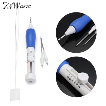 

KiWarm 6Pcs 1.3/1.6/2.2mm Diameter Plastic DIY Embroidery Magic Embroidery Pen Set Clothing Punch Needle Sewing Accessories