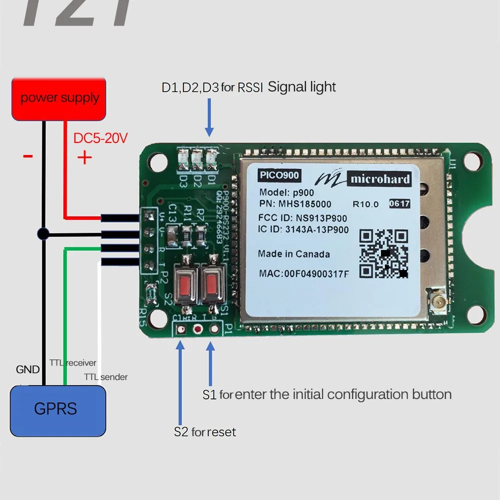 Radio Data модем P900 для FPV Drone PIXHAWK AMP ttl и RS232 версия