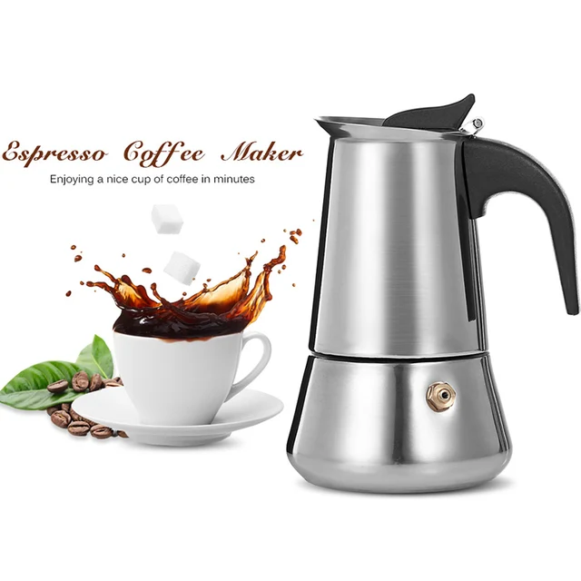 Stainless Steel Moka Coffee Pot Stovetop Espresso Maker Latte Stainless Steel Moka Coffee Pot Stovetop Espresso Maker Latte Percolator Stove Household