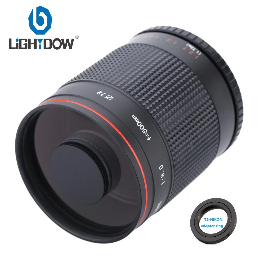 Зеркальный объектив Lightdow 500 мм F8.0 с T2-AI переходное кольцо для Nikon D3000 D3100 D7000 D80 D90 D7100