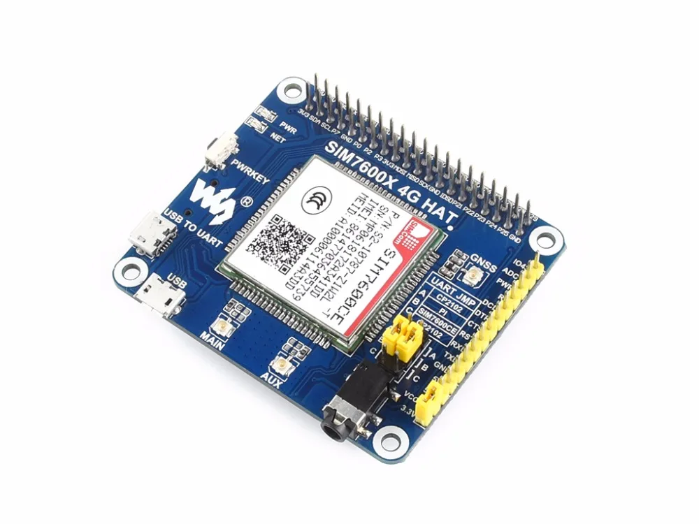 SIM7600E-H 4G HAT Based on SIM7600E-H for