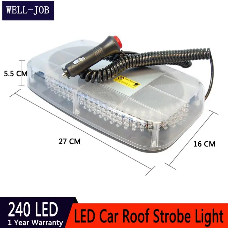 240 светодиодный, желтый, янтарный, для автомобиля, на крыше, мигающий стробоскоп, аварийный светильник, полицейский маячок Предупреждение ющий мини-светильник, лампа