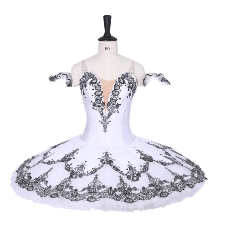 Adult Professional Ballet Tutu Girl Black White Harlequin Ballerina Pancake Tutu Women Performance Ballet Stage Tutu Nutcracker