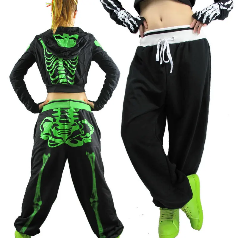 Новый модный бренд Череп Свободные шаровары; штаны для хип-хопа повседневные тонкие Треники костюмы женские Смешные Хеллоуин брюки