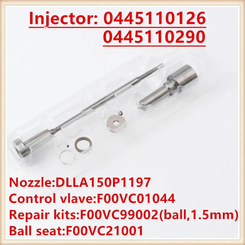 0445110290 Форсунка топливной форсунки DLLA150P1197 клапан F00VC01044 Комплект запчастей