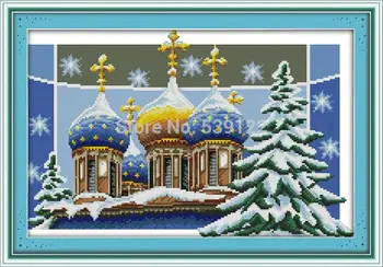 

Free Christmas Castle!Felt DIY Needlework 11CT 14CT Counted Cross Stitch Sets Kit for Embroidery Knitting Needles Crafts