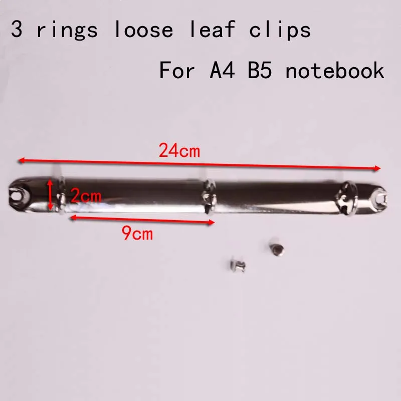 

A4 B5 3 ring Metal Spiral Binder Clip in file folder Ring distance 9cm diy notebook loose-leaf Stainless Steel in binding combs