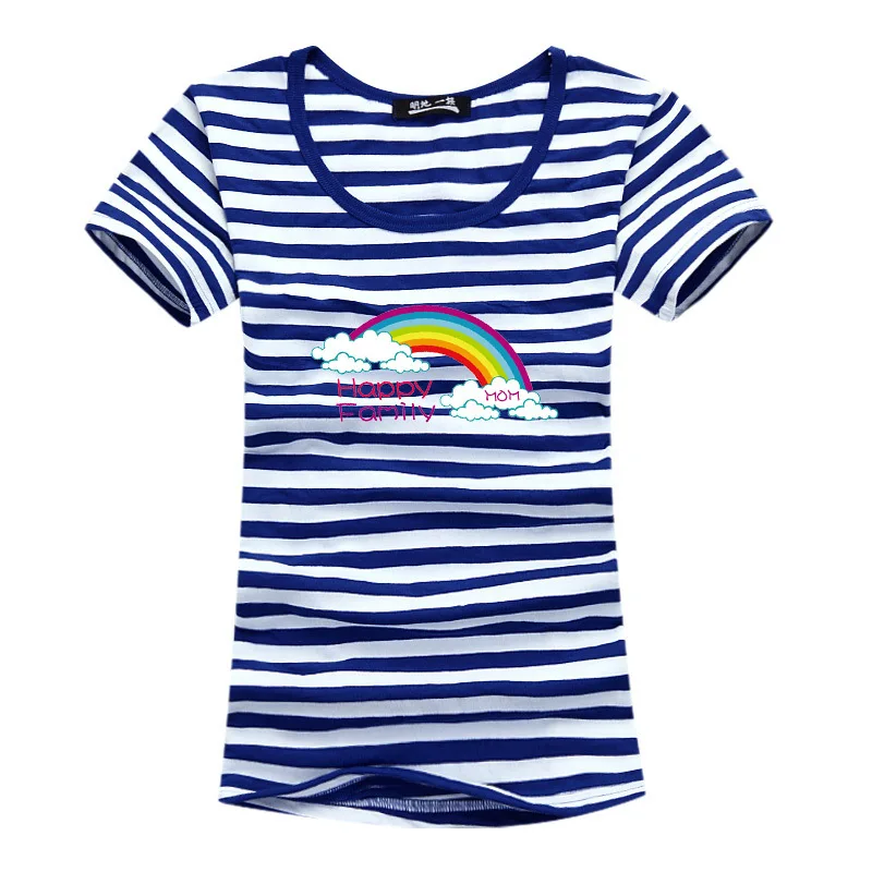 New Family Striped Summer Short-sleeve T-shirt Matching Family Clothing Outfits Mother Daughter Father Son baby clothes sailor