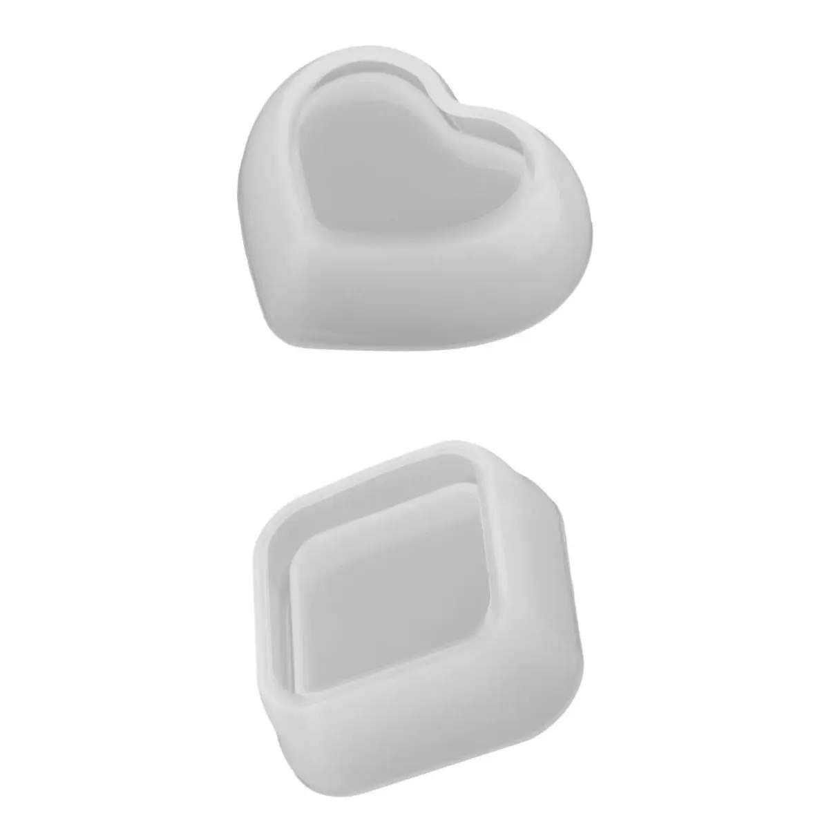 2pcs Clear Silicone Mold Resin Jewelry Making Mould Box Crafts DIY Tool for Resin Casting Art Chocolate Candle Holder Making