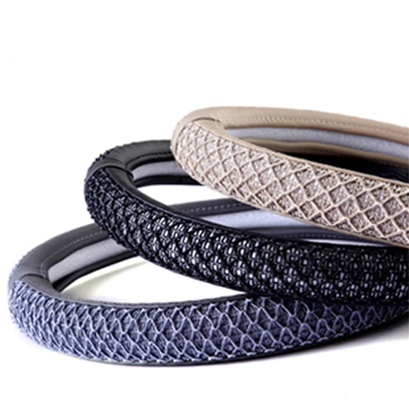 4 Season Car Styling Ice Silk Steering Wheel Cover odorless Artificial Fiber Wheel Shell Protector with Natural Rubber Liner 41