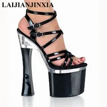LAIJIANJINXIA/женские босоножки на высоком каблуке; обувь для танцев на коленях; пикантная обувь для танцев на шесте на высокой платформе; обувь для танцев 18 см; F-001