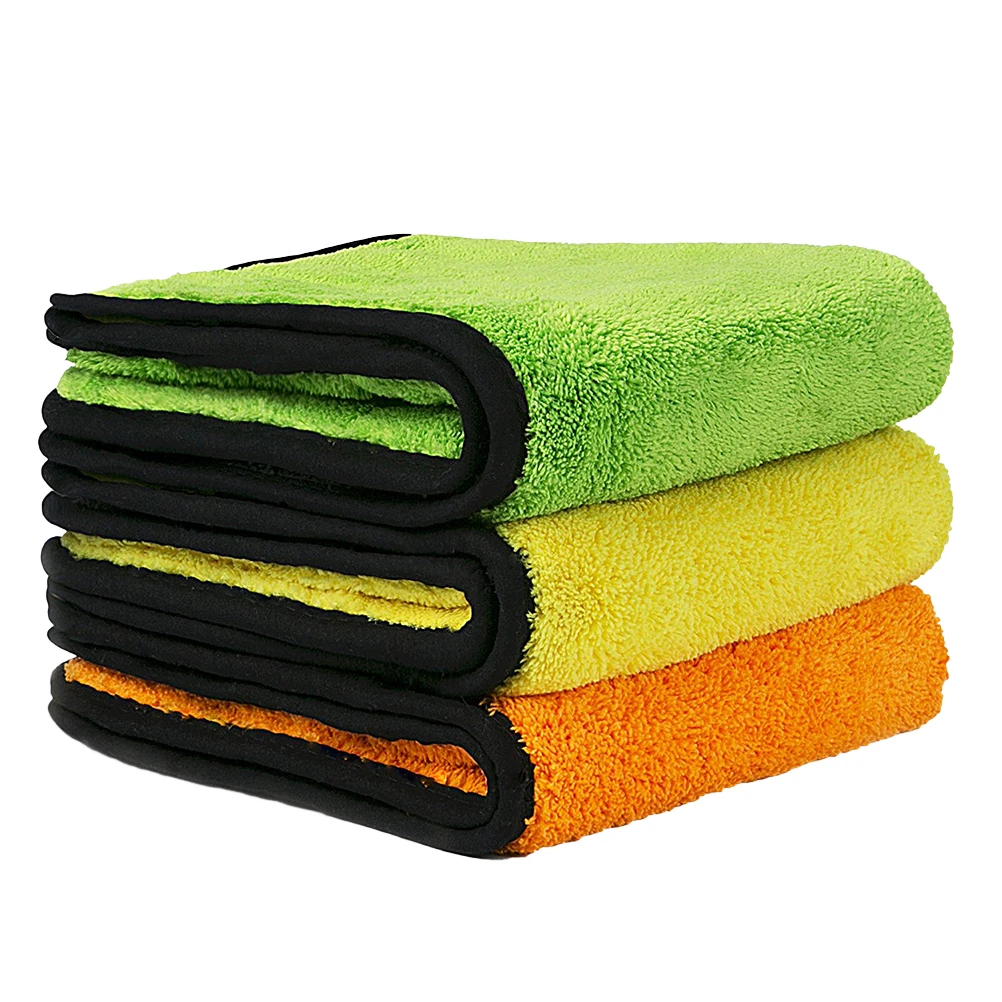 3pcs Dual side Car Cleaning Towels Coral Velvet Auto Car Polishing