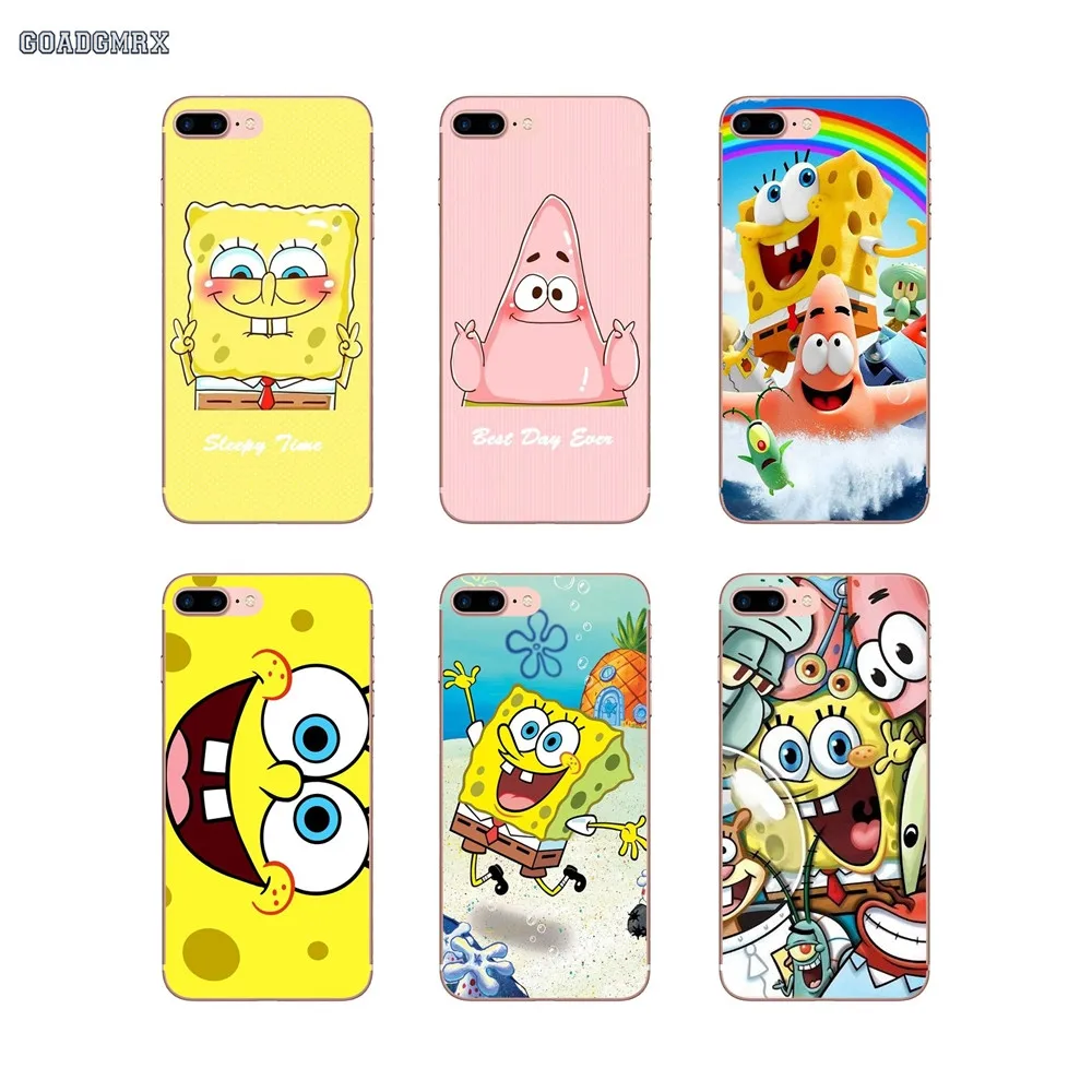 

Silicone Phone Shell Cases For Huawei P Smart P8 P9 P10 Lite Y6 Y7 Y9 Prime Y6 Pro 2017 2018 2019 Spongebob Patrick Star Cartoon