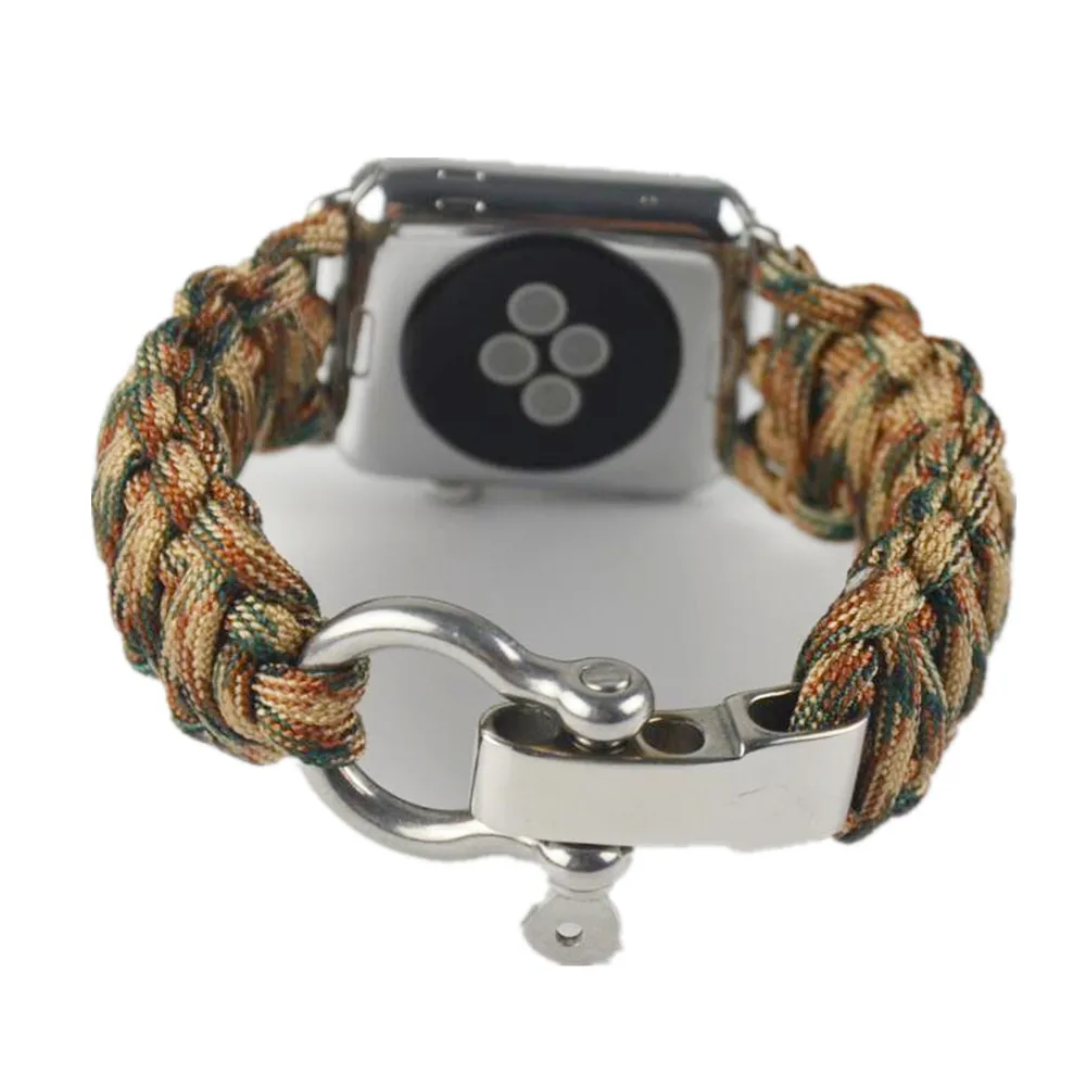 Для Apple Watch SE Band Series 6 5 4 3 2 нейлоновый ремешок на запястье 40 мм 44 38 42 веревка для