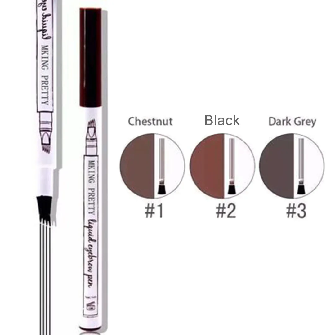 4 Colors Microblading Eyebrow Tattoo Pen 4 Head Fine Sketch Liquid Eyebrow Pencil Waterproof Tattoo Eye Brow Pen