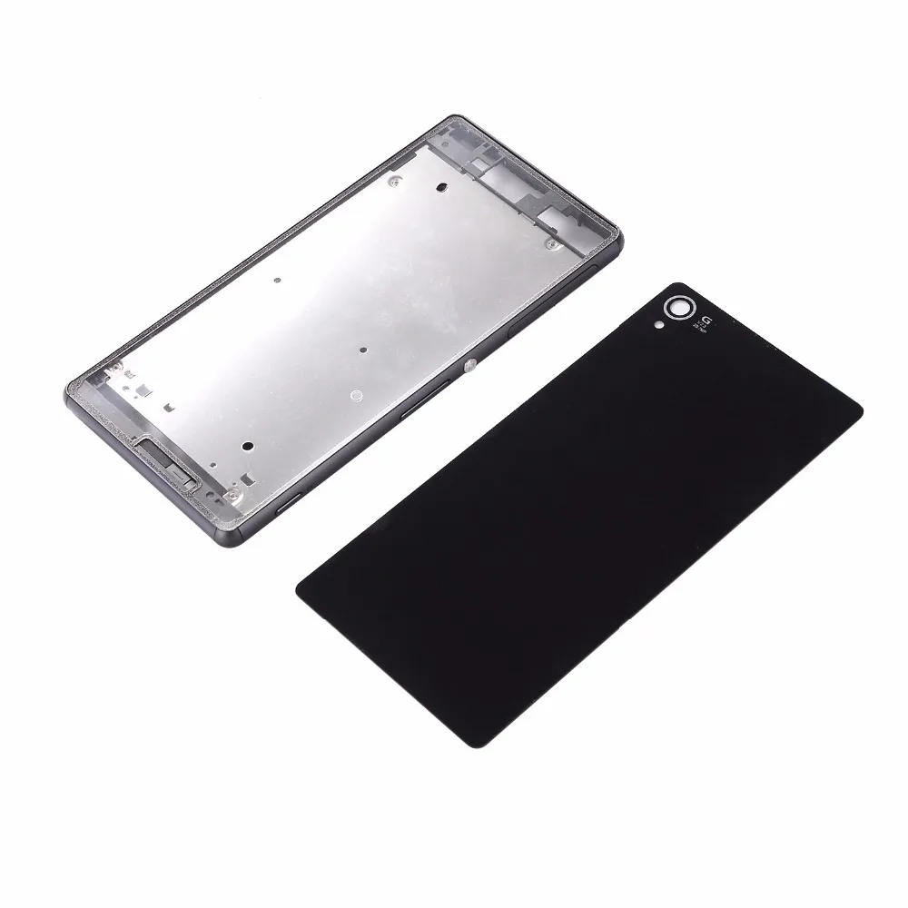 

New Metal Housing Cover Middle Frame+Dust Plug+Battery Glass Back Cover Replacement For Sony Z3 L55 L55w D6603 D6653 Dual D6633