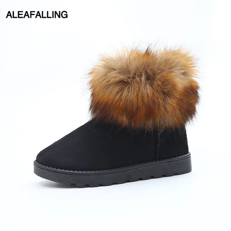 

Aleafalling Women Snow Boots Ankle Faux Fur Winter Warm Boots Girl's Students' Flock Winter Warm Thicken Warm Plush Boots WBT342