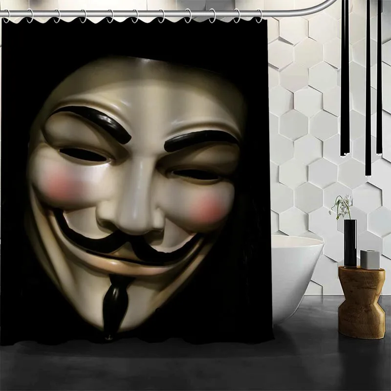 Новое поступление V для Vendetta занавеска для душа Полиэстеровая печать на ткани занавеска для ванной комнаты водонепроницаемые изделия для ванной комнаты с крюком - Цвет: 6