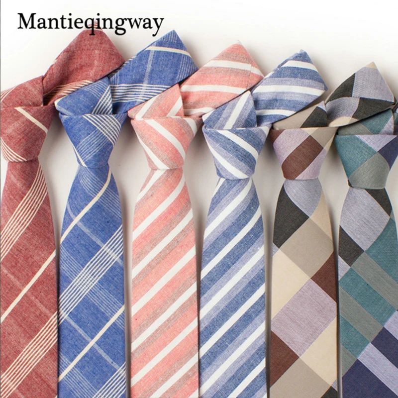 

Mantieqingway 6cm Cotton Mens Ties New Design Neck Ties 6cm Plaid&Striped Ties for Men Formal Business Wedding Party Gravatas