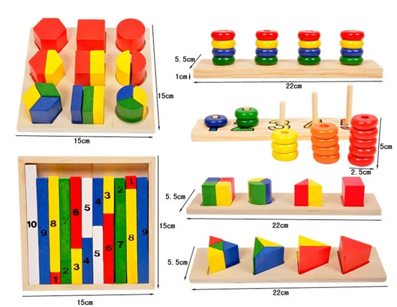 Новая деревянная детская игрушка montessori sensorial игрушки дошкольного образования Дошкольное обучение детей игрушки 14 шт блоки детские подарки