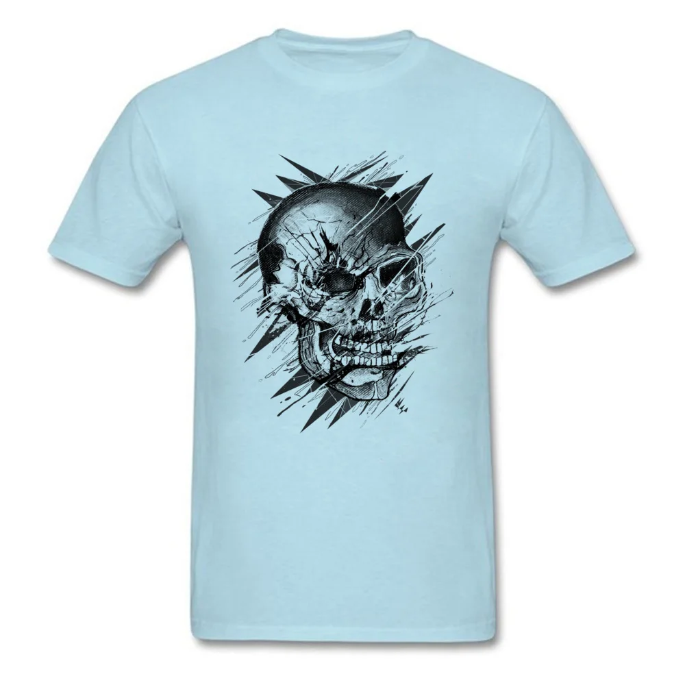 Geek Skulls Not Dead Round Collar Top T-shirts NEW YEAR DAY Tops Shirt Short Sleeve for Men Cute 100% Cotton Design T-shirts Skulls Not Dead light