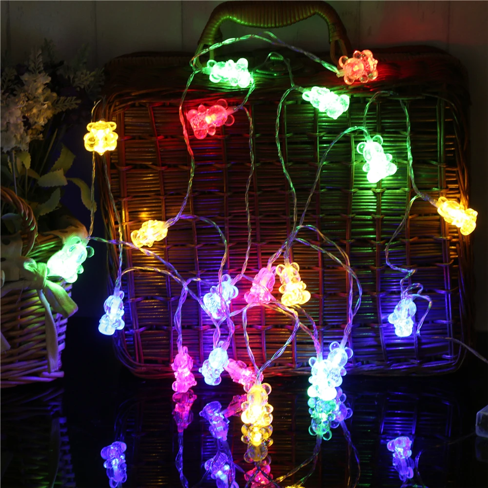 

Fairy LightsBear String Light 1.5M-10M,10L/20L/40L/96L,3AA/31V US/EU Room Weding Party Wall Window Home Decoration Children Night Lamp