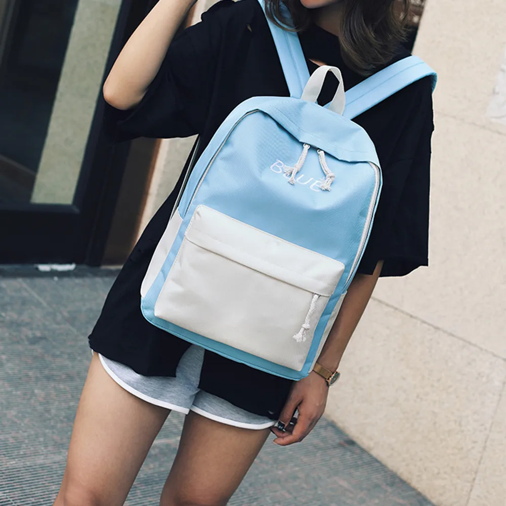 

Couple Schoolbag Travel Letter Hiking Bag Solid Backpack Collection Luminous Bag