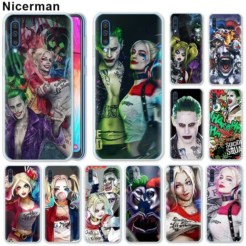 

Soft TPU Case for Samsung Galaxy A50 A70 A40 A20e A10 A30 A80 A6 A8 Plus A7 A9 Cover joker and harley suicide squad Silicone Cas