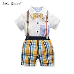 Модная одежда для детей, Детская мода для мальчиков, 2019 комплект летней одежды в джентльменском стиле счастливая Свадебная вечеринка От 1