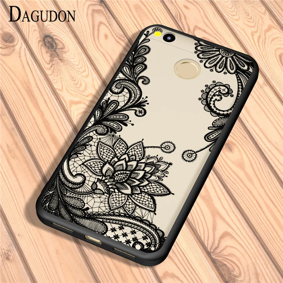 DAGUDON Transparent Case Cover for Xiaomi redmi 4X Fashion Lace Ultra Slim Hard PC For Mandala Floral |