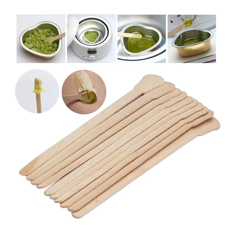 Buy 50Pcs Wooden Waxing Wax Spatula Tongue Disposable