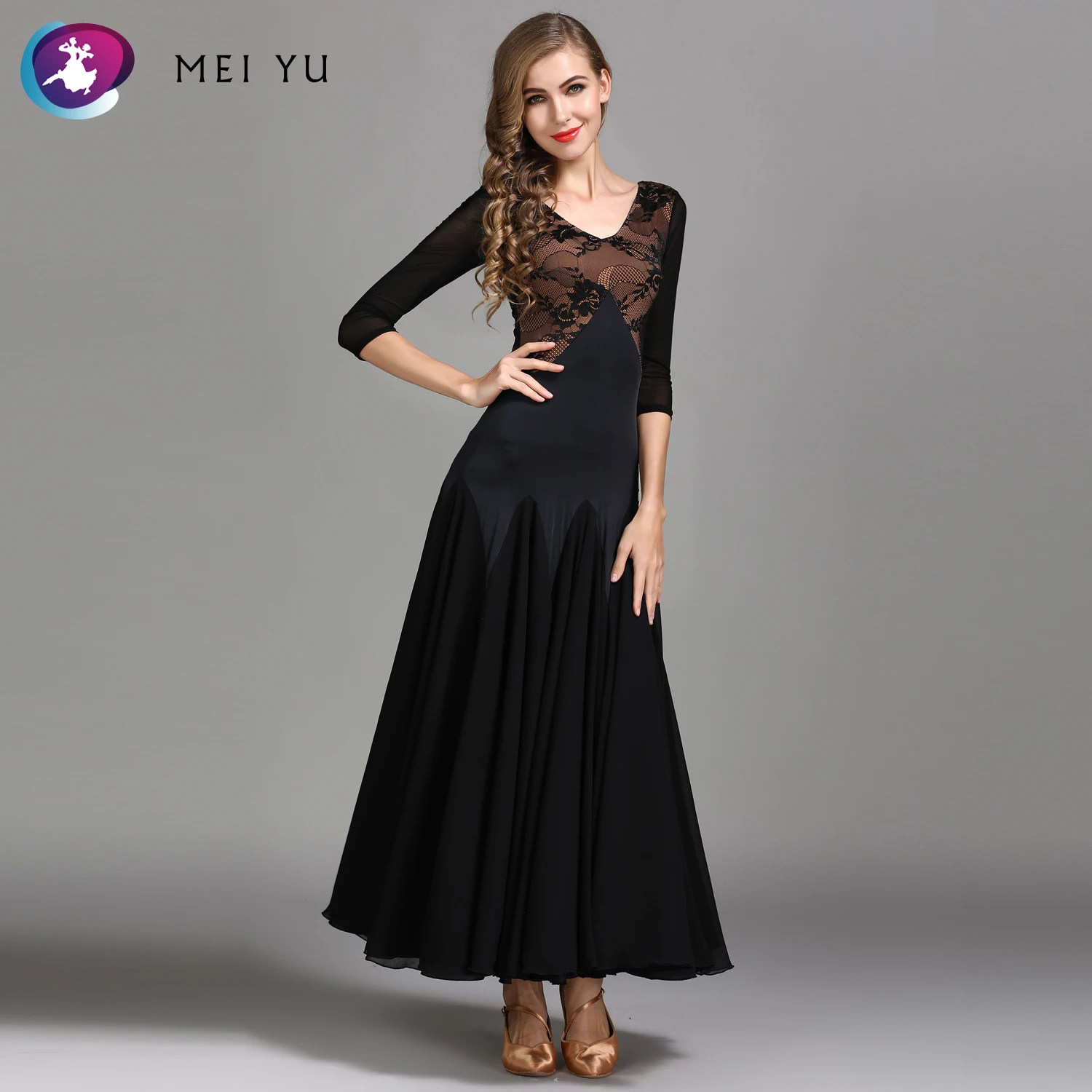 

MEI YU MY788 Modern Dance Costume Women Lady Adult Waltzing Tango Lace Dancing Dress Ballroom Costume Evening Party Dress