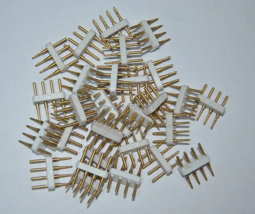 

1pcs/pack 4 pin Needle Connector Male Type Double 4pin Accessories for 220V 5050 RGB Led Strip.Easy to Install