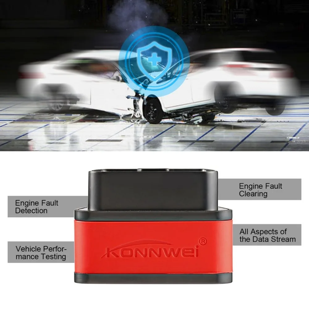 Konnwei KW903 ELM327 Bluetooth ODB2 автомобильный диагностический сканер детектор инструмент считыватель кода для Android для IOS OBDII автоматический сканер