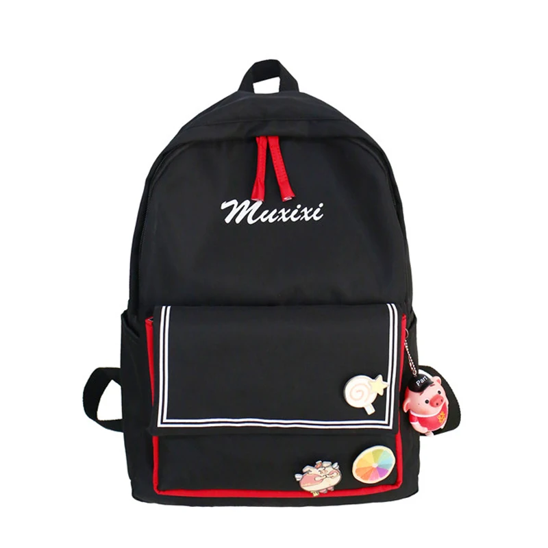 

High Quality Women's College Student Backpack School bag For Girls Rucksack New Design Backpacks Black Travel Bag Bagpack
