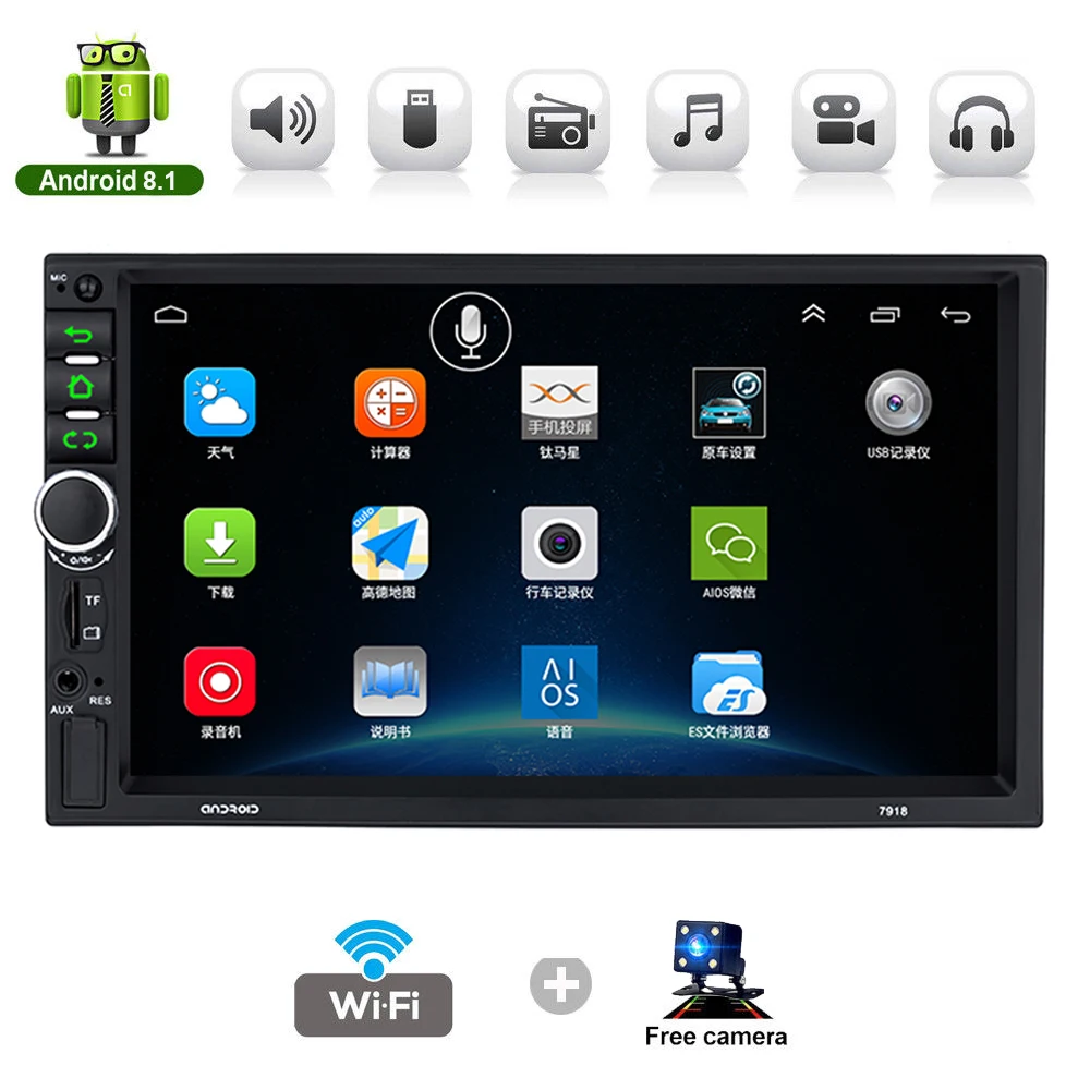 7'' Touch Screen Car Radio Android 8.1 Car Multimedia Player GPS Navigation Autoradio Bluetooth FM WIFI AUX 2DIN Car Stereo