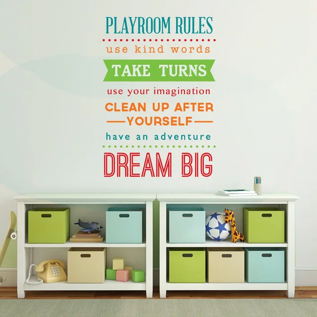 playroom wall decal playroom rules sign kids playroom wall art