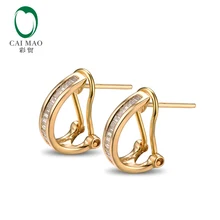 Caimao ювелирные изделия красивые 14K желтое золото и 0.31ct алмаз обручальные серьги