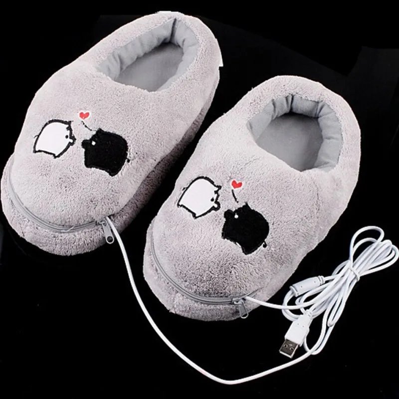 Feet Warmer Cute Heated Slippers Pair USB Powered Cushion