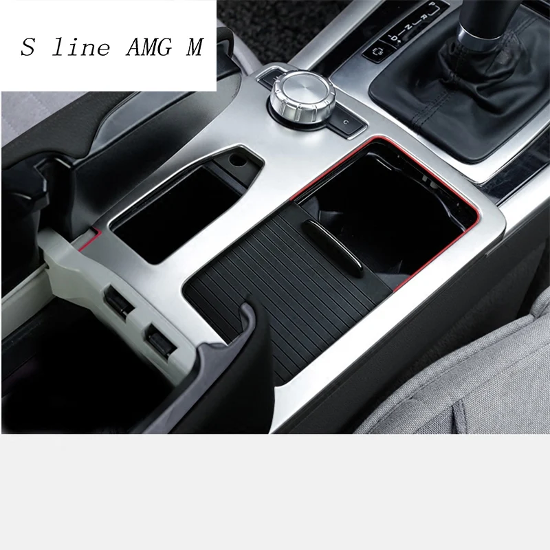 Автомобильный Стайлинг интерьера из нержавеющей стали стикер держатель стакана воды панель декоративная отделка для Mercedes Benz C class W204 2009- LHD