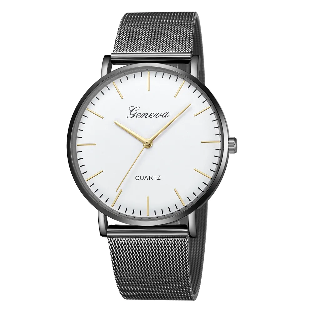Мода Женева женские классические кварцевые наручные часы из нержавеющей стали браслет часы наручные часы подарок Горячая Быстрая#20