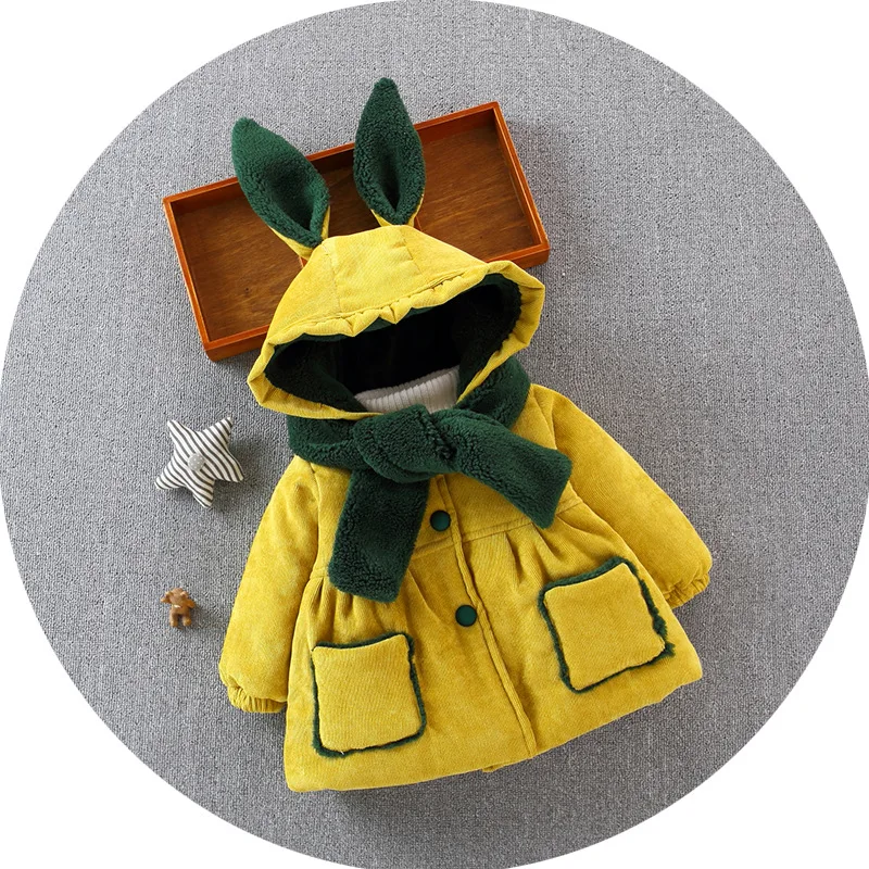

2019 Girls Winter Jacket Children Parka Baby Coat Cotton Fashion Cartoon Hoohed Jacket Outwear Kids Warm Cotton Padded Coats