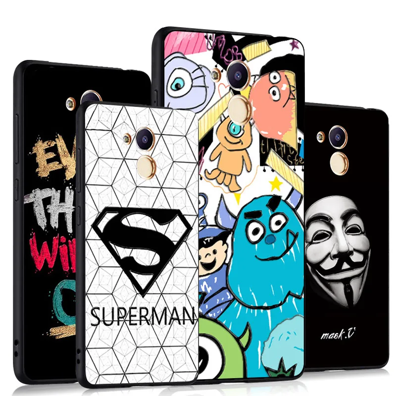 Godgift Huawei honor 6c pro Case Cover Black 3D Relief For 6 c Silicone Cartoon 6cpro huawei case |