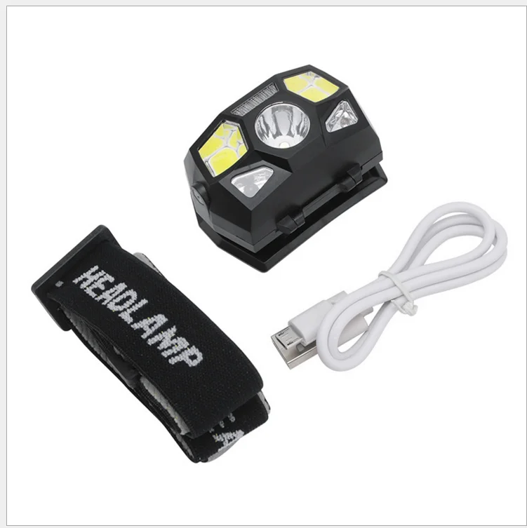 Индуктивный сенсор светодиодный налобный фонарь 6000лм супер яркий Встроенный аккумулятор USB Перезаряжаемый 5 режимов Светодиодный фонарь для бега, рыбалки
