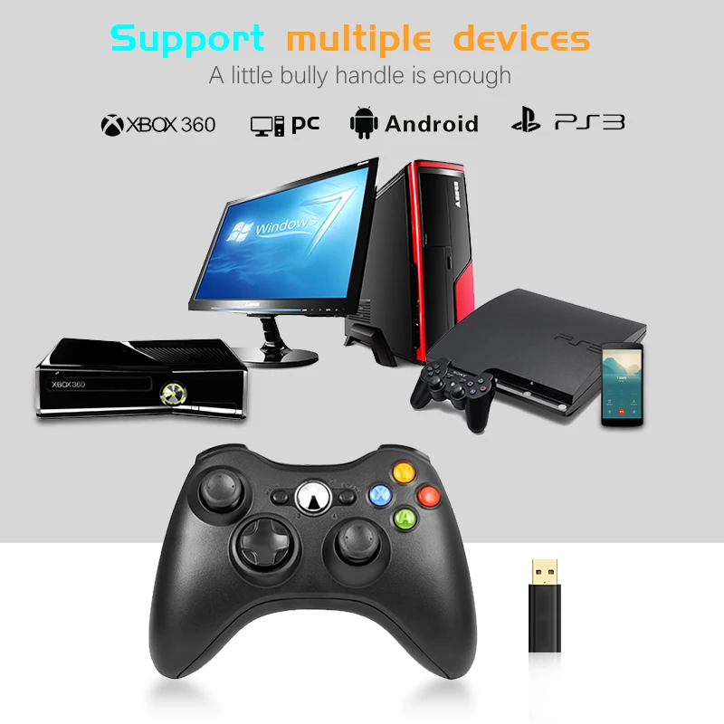 Данные лягушка 2,4G беспроводной контроллер для Xbox 360 джойстик для microsoft PC Windows 7 8 10 геймпад для телефона Android